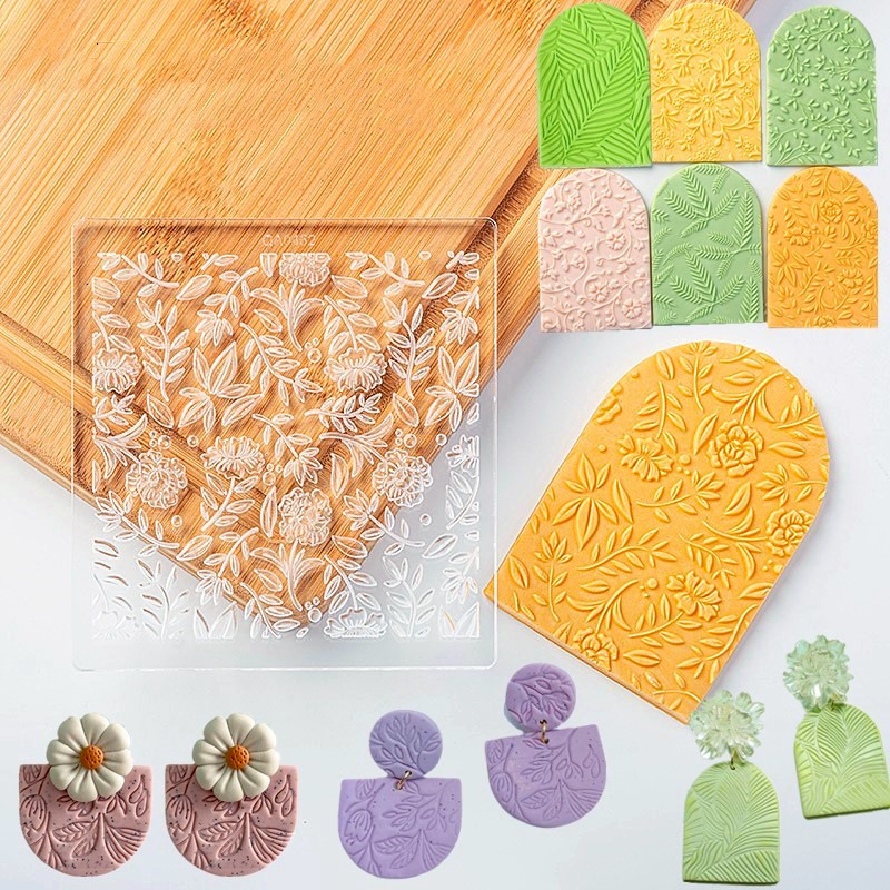 Model Kit For Beginners - SNASAN Resin Clay Stamp Leaves Flowers