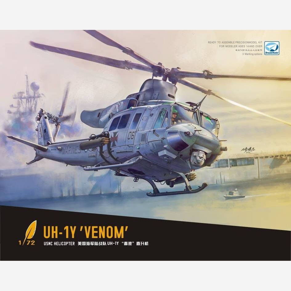 Model Kit Venom - DreamModel DM720018 1/72 USMC Helicopter UH-1Y