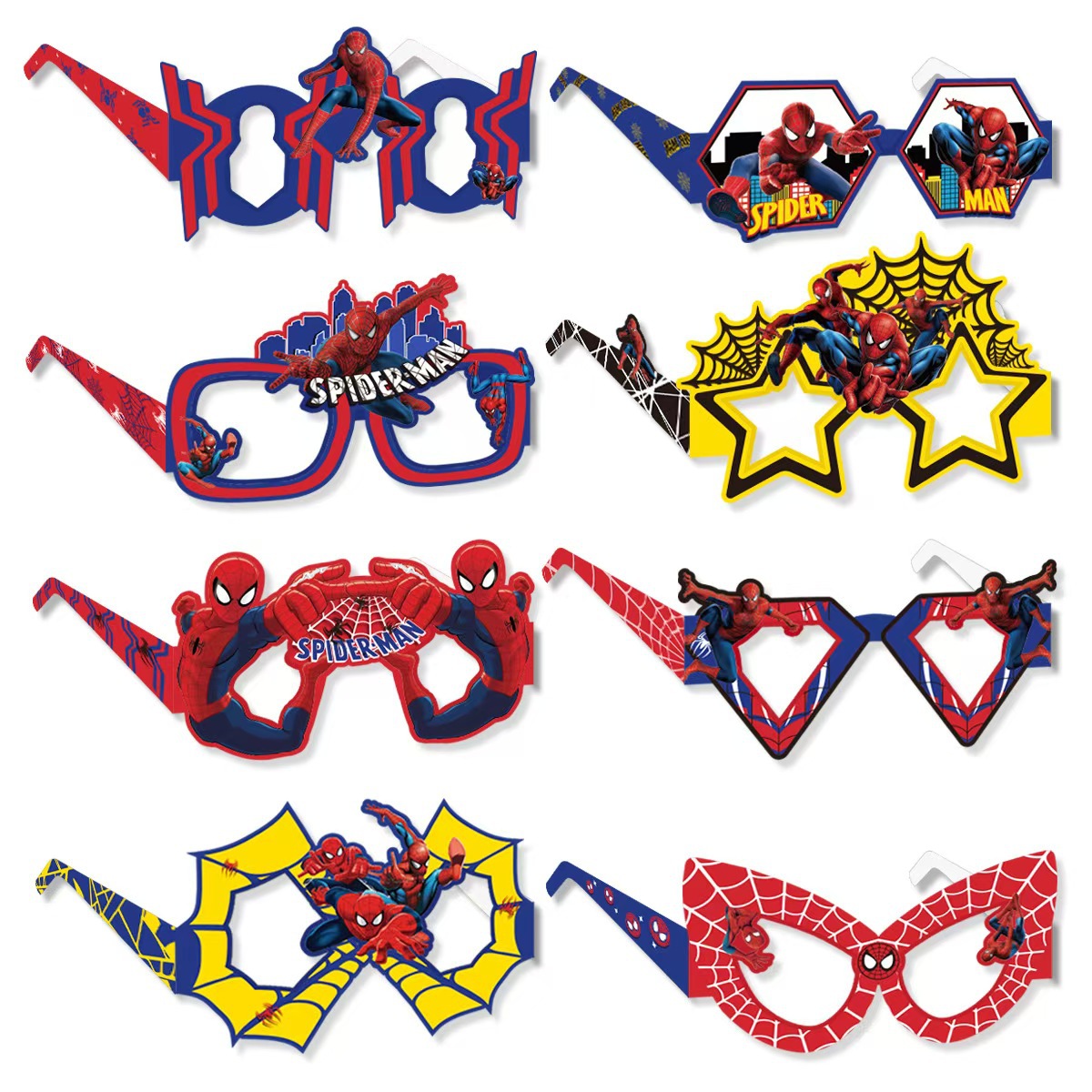 Model Kit Spiderman - 8PCS Spider-Man Paper Eco-Friendly Glasses Cosplay