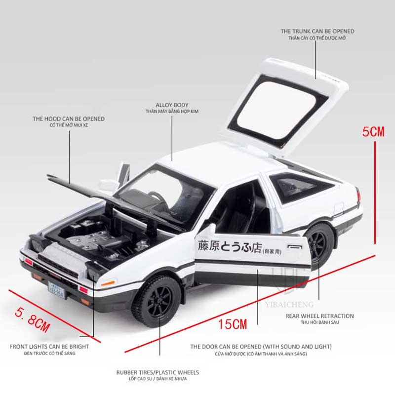 1/32 INITIAL D AE86 Alloy Car  - Model Kit Initial D review and price